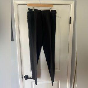 Suitsupply Duca Black 100% Linen Flat Front Dress Pants Trousers 30x30